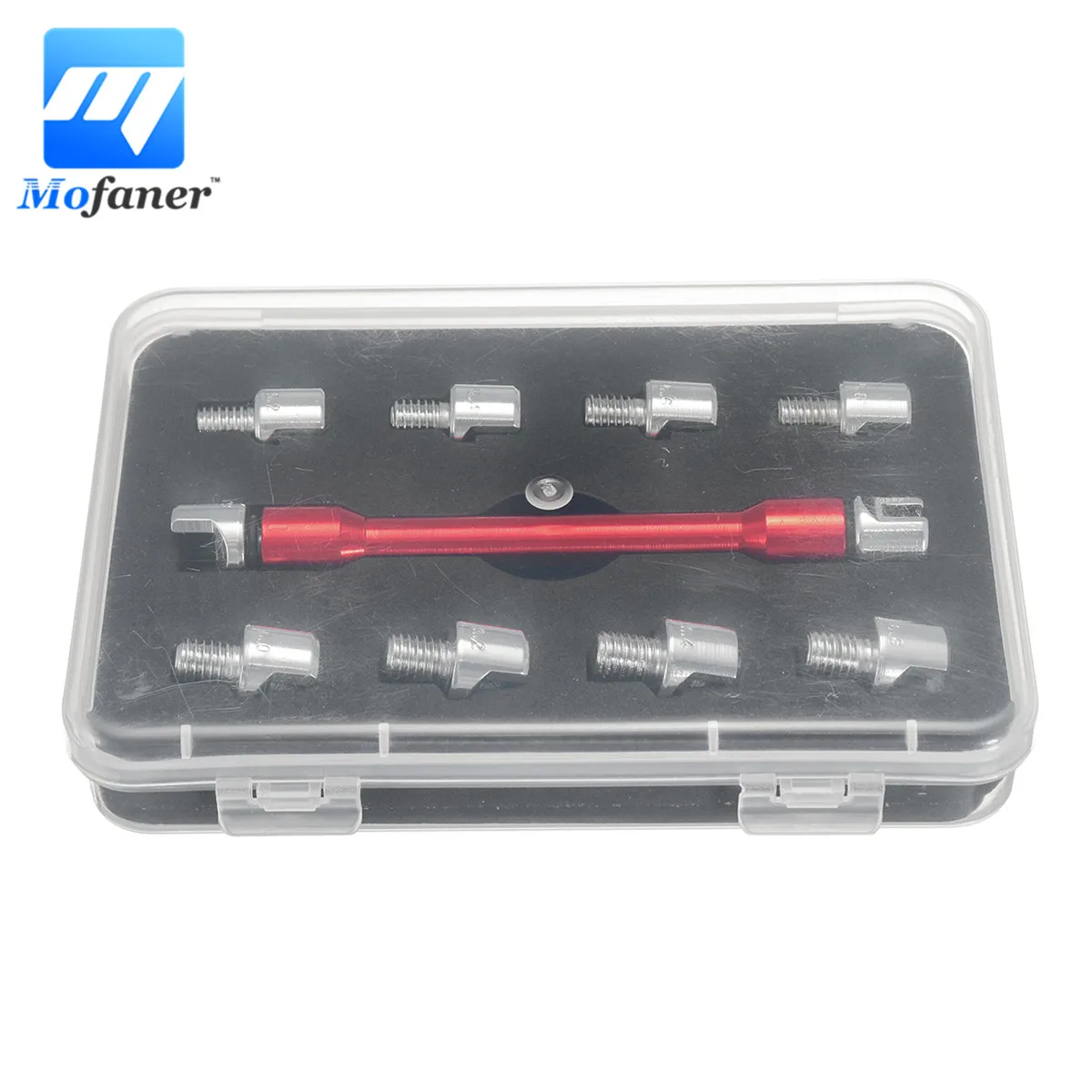 Red Motorcycle Spoke Wrench Tips Set with Box Motorcycle Repair Tool 10PCS 5.0~6.8 Hardened Tips Wrench for Most Motorbikes
Red Motorcycle Spoke Wrench Tips Set with Box Motorcycle Repair Tool 10PCS 5.0~6.8 Hardened Tips Wrench for Most Motorbikes