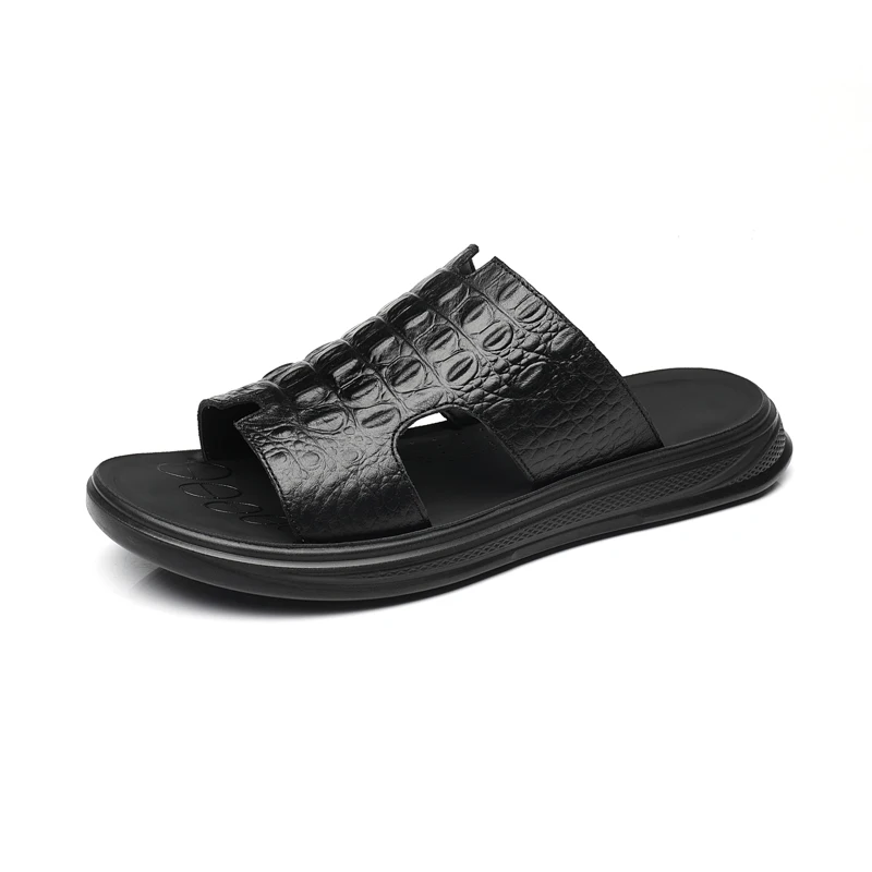 New Real Leather Summer Casual Men Shoes Flats Black Crocodile Travel Beach Slippers Outdoor Designer Sandals Flip Flops Men
New Real Leather Summer Casual Men Shoes Flats Black Crocodile Travel Beach Slippers Outdoor Designer Sandals Flip Flops Men