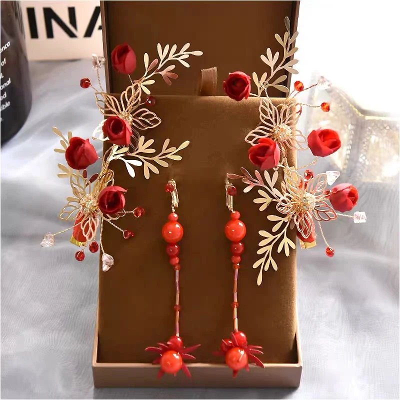 Red Bridal Hair Accessories Super Fairy Korean Style New Flower Wedding Simple Toast Clothing Hair Accessories Hair Accessories
Red Bridal Hair Accessories Super Fairy Korean Style New Flower Wedding Simple Toast Clothing Hair Accessories Hair Accessories