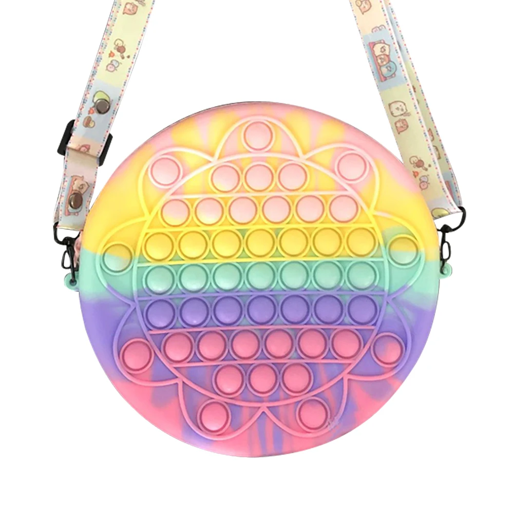 Finger Toy Sensory Decompression Toy Push Bubble Rainbow Color Sun Flower Messenger Bag Relieve Stress Squeeze Children's Toys
Finger Toy Sensory Decompression Toy Push Bubble Rainbow Color Sun Flower Messenger Bag Relieve Stress Squeeze Children's Toys