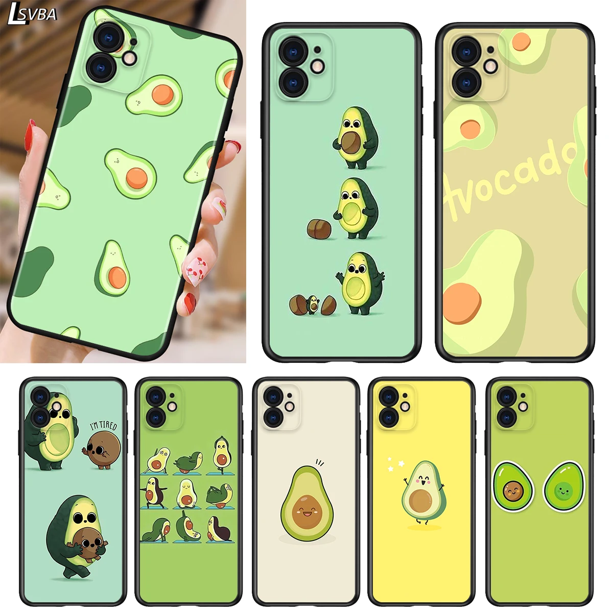 Soft TPU Cover Hot Cartoon Avocado for Apple iPhone 12 11 SE XS XR X 7 8 6 5 S mini Plus Pro MAX 2020 Black Phone Case 
Soft TPU Cover Hot Cartoon Avocado for Apple iPhone 12 11 SE XS XR X 7 8 6 5 S mini Plus Pro MAX 2020 Black Phone Case
