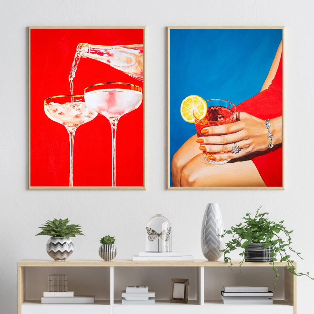 Canvas Paintings Champagne Glass Art Print Mid Century Sitting Pretty Poster Vintage Red Wall Pictures for Livingroom Decoration
Canvas Paintings Champagne Glass Art Print Mid Century Sitting Pretty Poster Vintage Red Wall Pictures for Livingroom Decoration