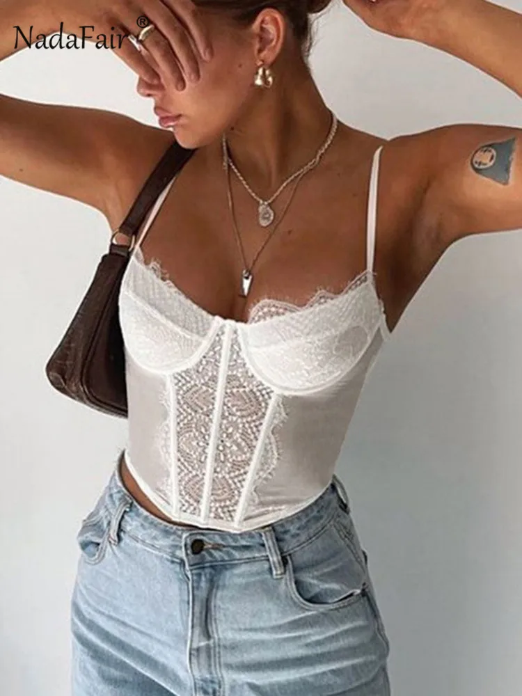 Nadafair Lace Womens Corsets White Wrap Sleeveless Summer Tube Sexy Crop Top 2022 Y2K Fashion Bustier Slim Strapless Camis
Nadafair Lace Womens Corsets White Wrap Sleeveless Summer Tube Sexy Crop Top 2022 Y2K Fashion Bustier Slim Strapless Camis