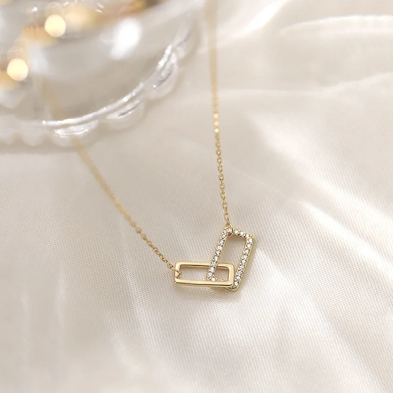 s925 Sterling Silver Square Necklace Female Trendy Light Luxury High Sense Clavicle Chain Female Simple Temperament
s925 Sterling Silver Square Necklace Female Trendy Light Luxury High Sense Clavicle Chain Female Simple Temperament