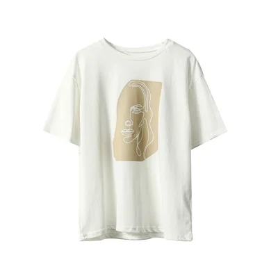 2020 Abstract T-shirts Character Printing Women Tops Solid Color Summer Cotton Tops Tees harajuku clothing
2020 Abstract T-shirts Character Printing Women Tops Solid Color Summer Cotton Tops Tees harajuku clothing