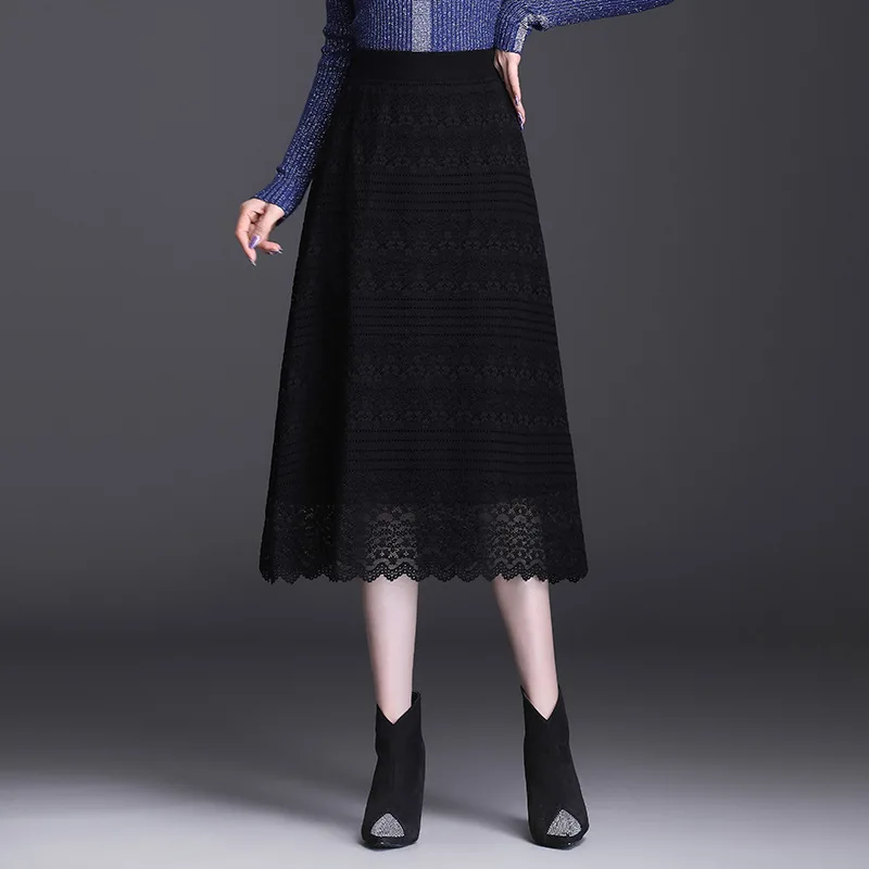Both Side Wear Elastic High Waisted A-line Women Knitted Black Skirt Winter Clothes Vintage Elegant Loose Mid-long Skirts R501
Both Side Wear Elastic High Waisted A-line Women Knitted Black Skirt Winter Clothes Vintage Elegant Loose Mid-long Skirts R501