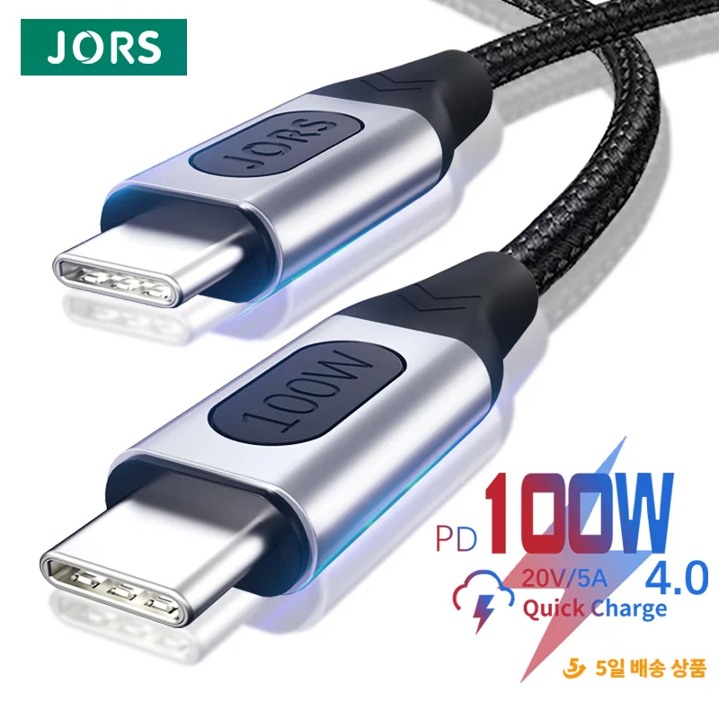 Кабель JORS USB Type-C на C 100 Вт 5 А быстрая зарядка 4 0 для телефона XIAOMI Oneplus HUAWEI Samsung S9 Macbook