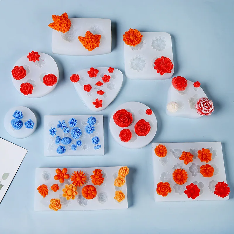 Variety of flower silicone molds dessert chocolate fondant biscuit cake mold DIY epoxy aroma candle mold kitchen tools 
Variety of flower silicone molds dessert chocolate fondant biscuit cake mold DIY epoxy aroma candle mold kitchen tools