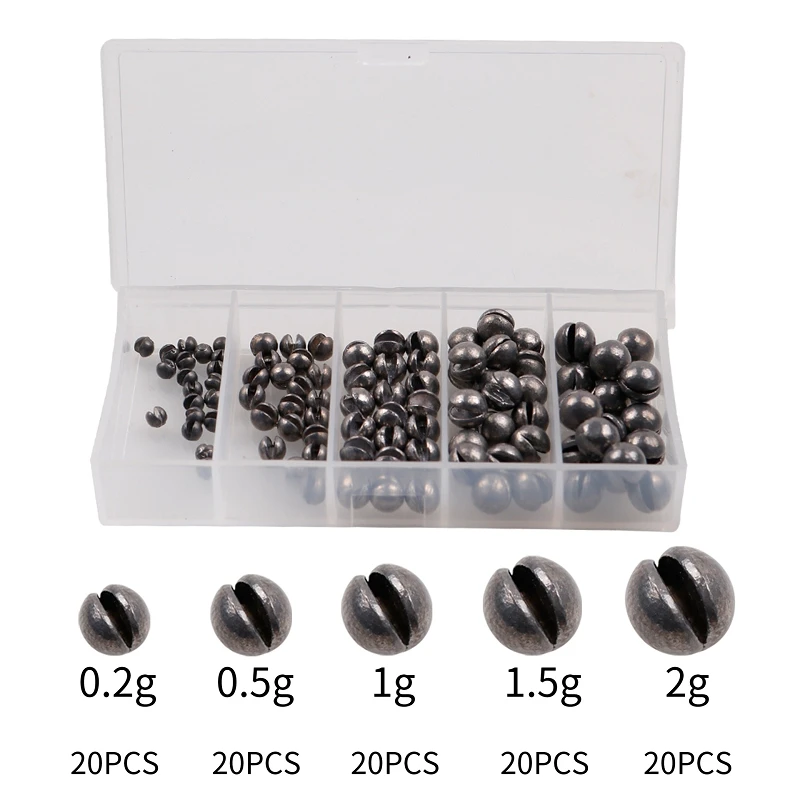 0.2g-2g 5 Size 100 Pcs/box Open Bite Lead Set Bare Fishing-clip Drop Biting Round Plumb Bob Auxiliary Fishing Tackle Gear
0.2g-2g 5 Size 100 Pcs/box Open Bite Lead Set Bare Fishing-clip Drop Biting Round Plumb Bob Auxiliary Fishing Tackle Gear
