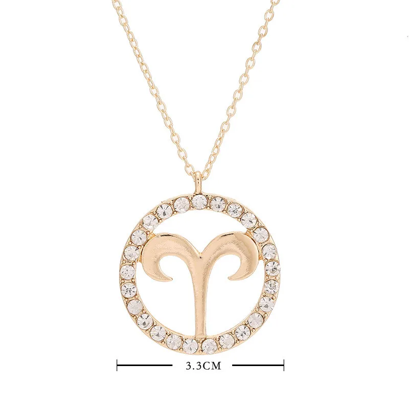 Female Crystal Zodiac Sign 12 Constellation Necklaces Pendant Charm Gold Color Rhinestone Chain Choker Necklaces for Women Gifts
Female Crystal Zodiac Sign 12 Constellation Necklaces Pendant Charm Gold Color Rhinestone Chain Choker Necklaces for Women Gifts