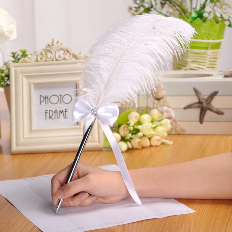 40cm Quill-pen Banquet Guest Book Bowknot Feather Sign Pen Wedding Party Decorative Supplies
40cm Quill-pen Banquet Guest Book Bowknot Feather Sign Pen Wedding Party Decorative Supplies