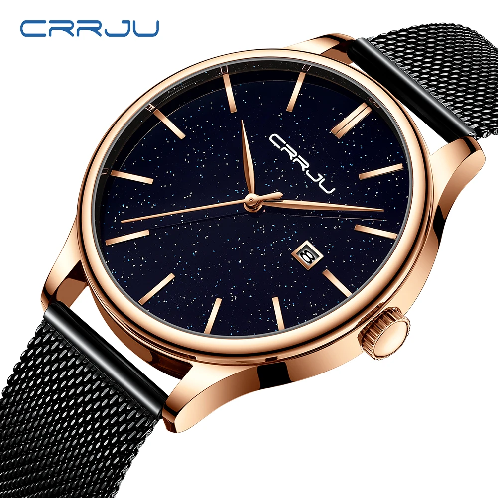 Men watches CRRJU Top Brand Luxury Slim Starry sky Watch for Gentlemen Fashion Dress Quartz Wristwatches Gift Mesh Band Watch
Men watches CRRJU Top Brand Luxury Slim Starry sky Watch for Gentlemen Fashion Dress Quartz Wristwatches Gift Mesh Band Watch