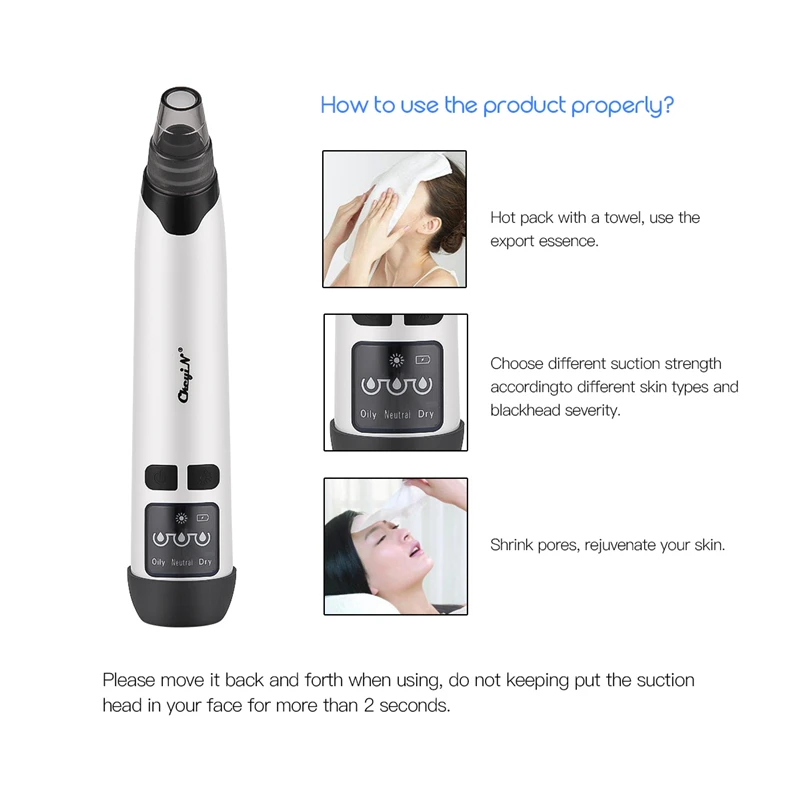Facial Blackhead Remover Black Dot Pore Cleaner Acne Pimple Removal Vacuum Suction Skin Care 3 Modes Facial Firming Machine
Facial Blackhead Remover Black Dot Pore Cleaner Acne Pimple Removal Vacuum Suction Skin Care 3 Modes Facial Firming Machine