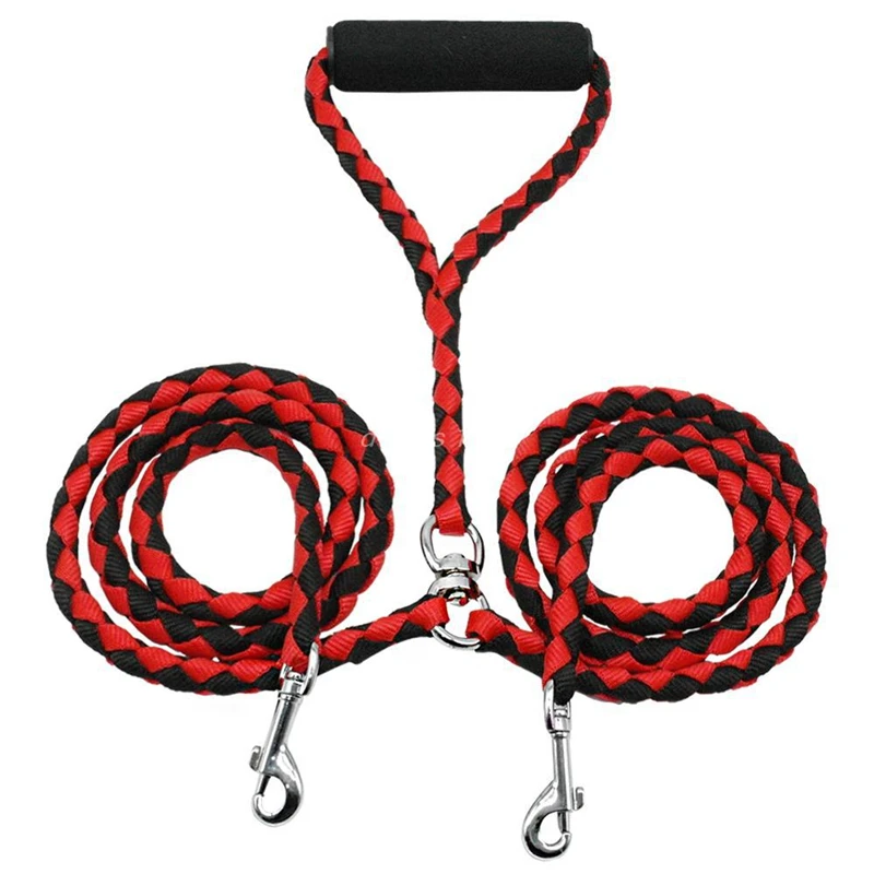 Braided Nylon Dual Dog Leash Double Lead Rope Durable Walking Strong Leashes For 2 Medium Big Dogs With Soft Padded Handle
Braided Nylon Dual Dog Leash Double Lead Rope Durable Walking Strong Leashes For 2 Medium Big Dogs With Soft Padded Handle