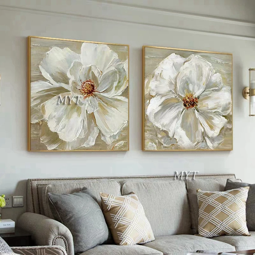 Latest 2 Panels White Flower Art Handpainted 2 Pieces Oil Painting Canvas Wall Art Large Flower Canvas Wall Decor Free Shipping
Latest 2 Panels White Flower Art Handpainted 2 Pieces Oil Painting Canvas Wall Art Large Flower Canvas Wall Decor Free Shipping