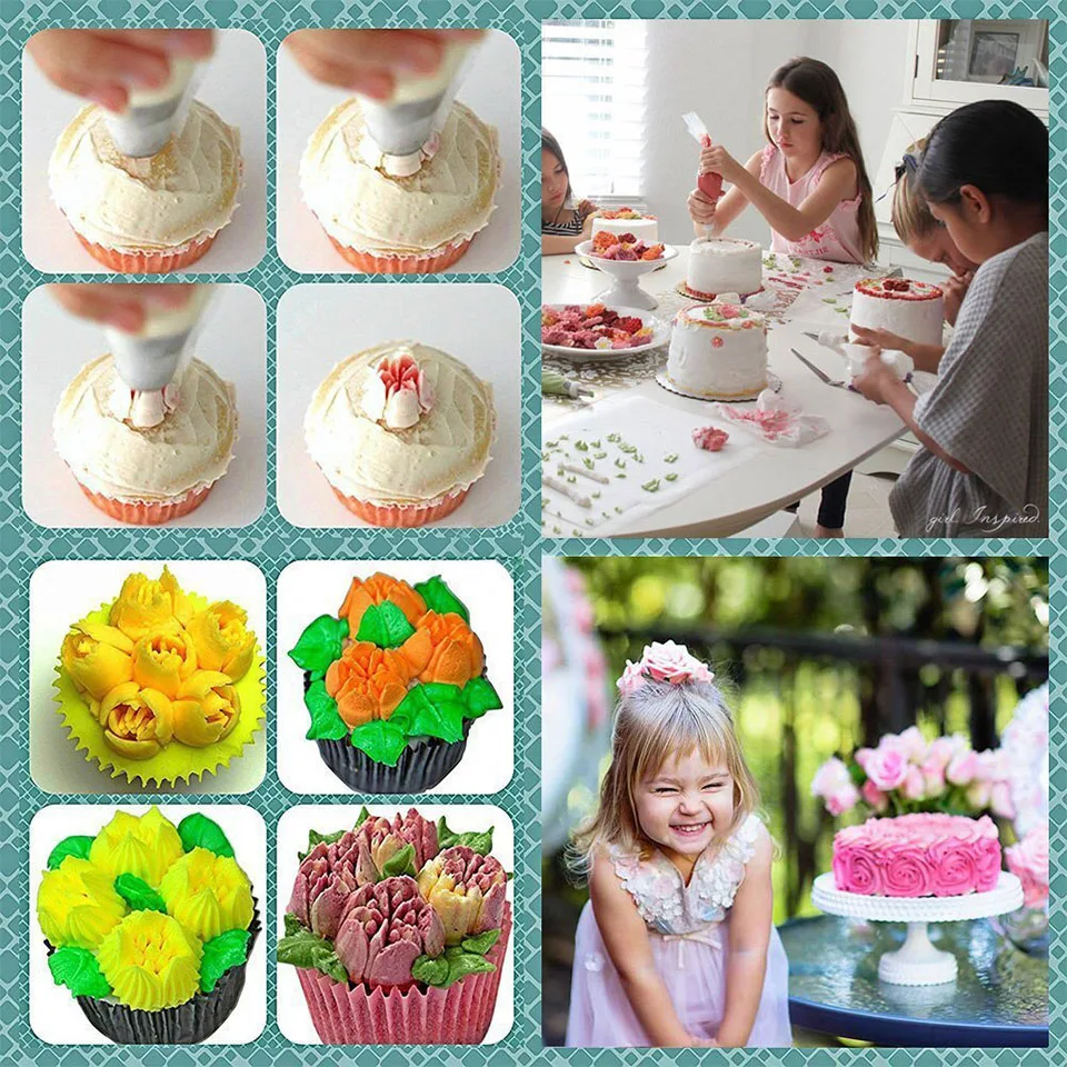 Stainless Steel Icing Piping Converter DIY Cream Cake Decoration58 Pcs/pack Bakewear Sets Cake Decorating Mouth Baking Tools 
Stainless Steel Icing Piping Converter DIY Cream Cake Decoration58 Pcs/pack Bakewear Sets Cake Decorating Mouth Baking Tools