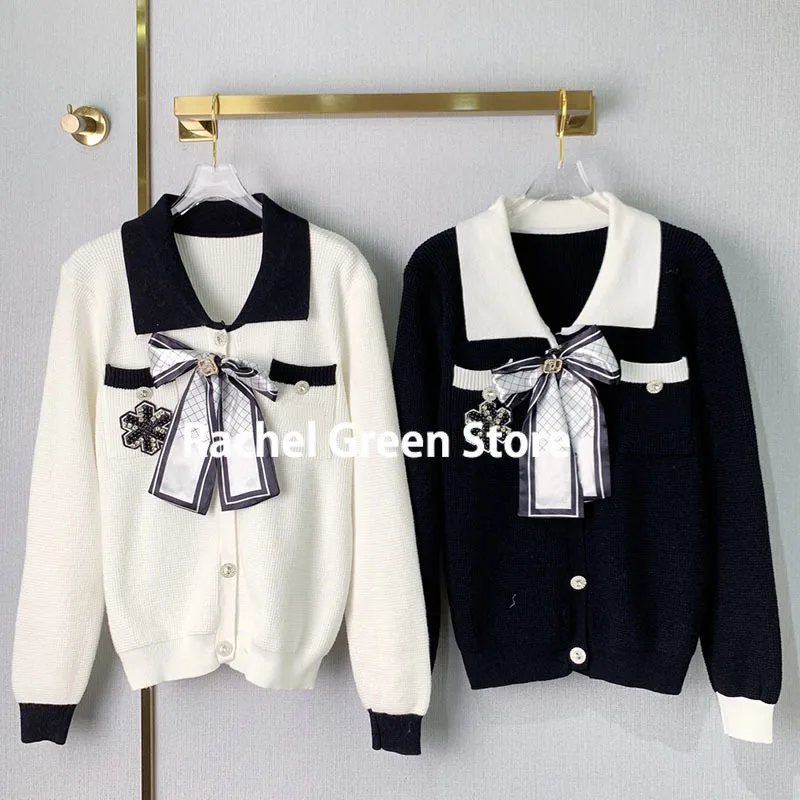 Luxury Design Vintage Branded Wool Embedded Logoed Beaded Long Sleeve Bowknot Knitted Woman Sweats Fashion Sweater Cardigan S-L
Luxury Design Vintage Branded Wool Embedded Logoed Beaded Long Sleeve Bowknot Knitted Woman Sweats Fashion Sweater Cardigan S-L