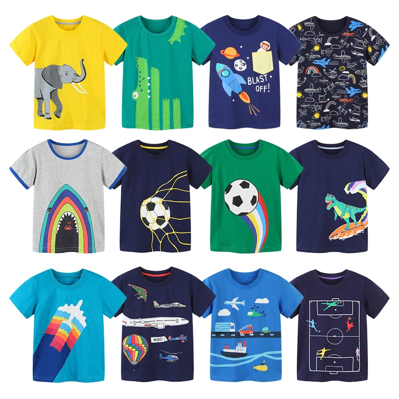 HH Kids T shirt 2021 New Summer Cartoon Boys shirts Baby Boy T-shirt Children's Clothing Comfort Cotton Clothes For Teens | Мать и