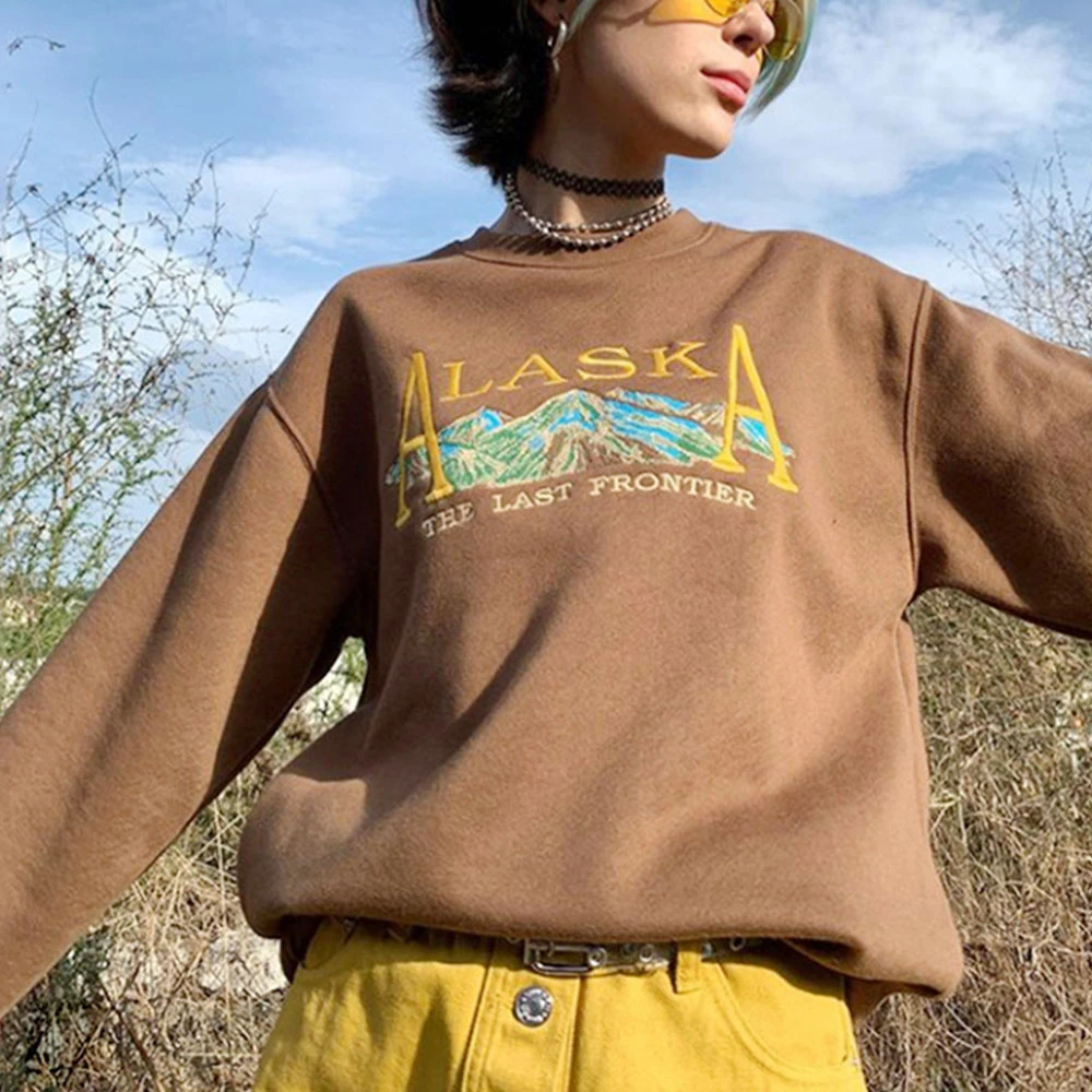 Missnight Brown Hoodies Women Crewneck Sweatshirt Vintage Letter Embrodiery Long Sleeve Streetwear Fashion Hoodie
Missnight Brown Hoodies Women Crewneck Sweatshirt Vintage Letter Embrodiery Long Sleeve Streetwear Fashion Hoodie