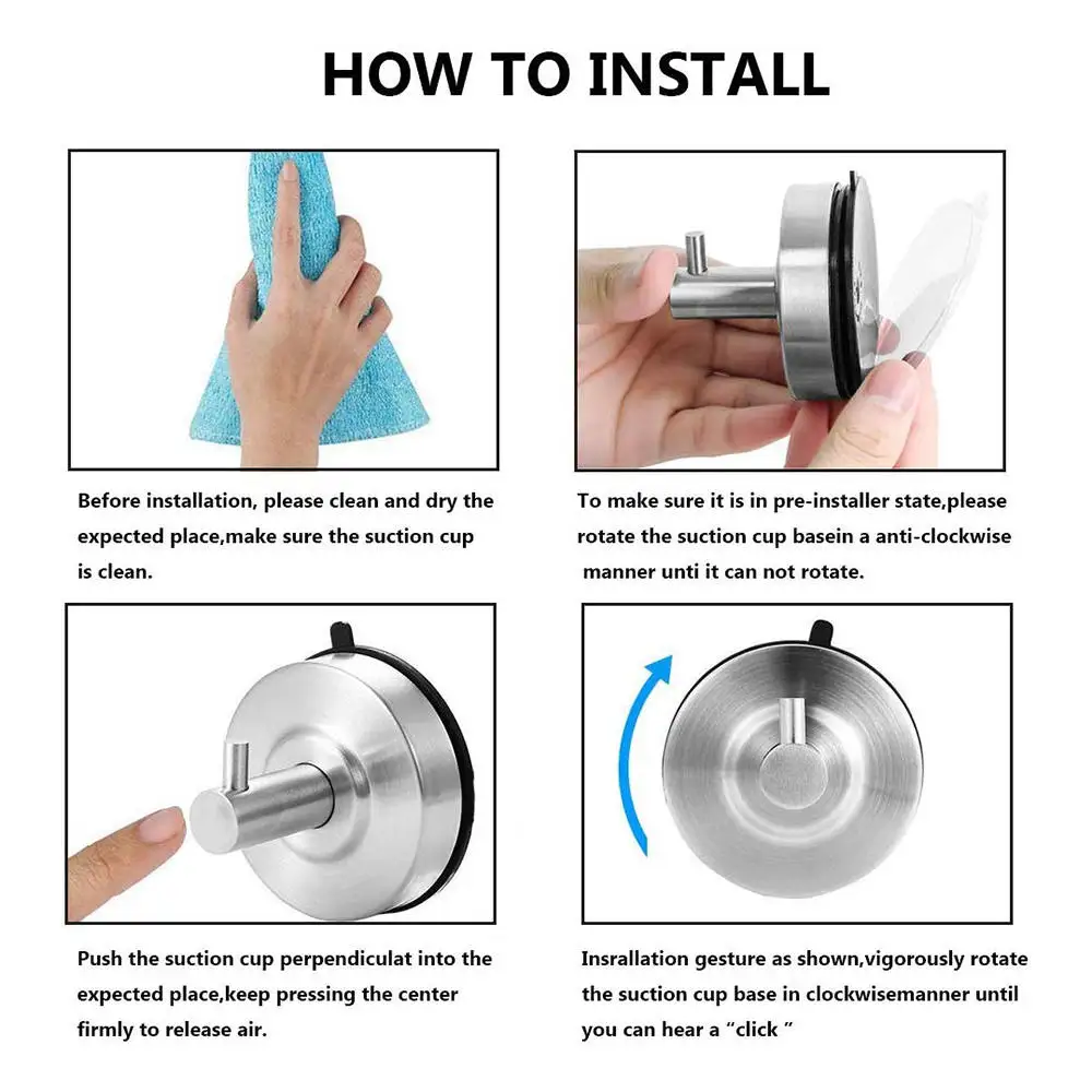 2pcs Vacuum Suction Cup Sucker Stainless Steel Towel Wall Hook Kitchen Hanger Bathroom Shower Accessories 
2pcs Vacuum Suction Cup Sucker Stainless Steel Towel Wall Hook Kitchen Hanger Bathroom Shower Accessories