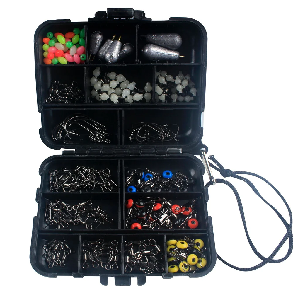 177Pcs/Set Fishing Hooks Tackle Accessories Kit Including Jig Hooks Bullet Bass Casting Sinker Weights Fishing Tackle Box Set
177Pcs/Set Fishing Hooks Tackle Accessories Kit Including Jig Hooks Bullet Bass Casting Sinker Weights Fishing Tackle Box Set