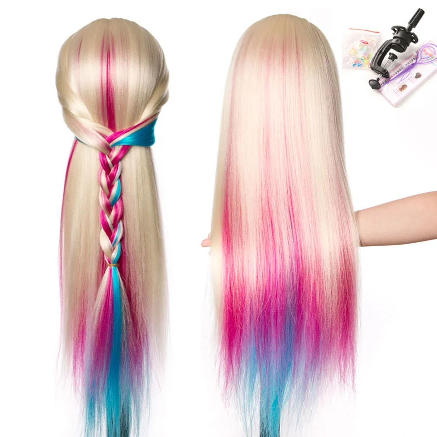 Synthetic Mannequin Head Dolls for Hairdressers Colorful 65 cm hair Hairstyles Female Hairdressing Styling Training Head
Synthetic Mannequin Head Dolls for Hairdressers Colorful 65 cm hair Hairstyles Female Hairdressing Styling Training Head