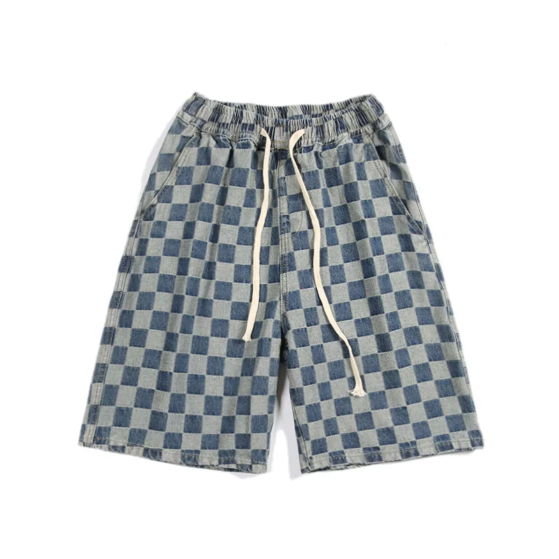 Men's Denim Shorts, Men's Summer New Plaid Jacquard Five-point Pants, Fashionable Loose Casual All-match Trousers Overalls Short
Men's Denim Shorts, Men's Summer New Plaid Jacquard Five-point Pants, Fashionable Loose Casual All-match Trousers Overalls Short