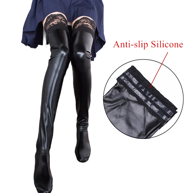 S - XXL Plus Size Latex Stockings Wet Look PVC Pole Dance Lace Top Thigh High Stockings With Silicone Band Women Sexy Lingerie
S - XXL Plus Size Latex Stockings Wet Look PVC Pole Dance Lace Top Thigh High Stockings With Silicone Band Women Sexy Lingerie