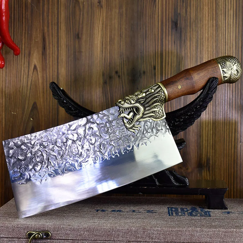 Longquan Kitchen Knife Handmade Forged 8.3 Inch Sharp Cleaver Slicing Chinese Chef Knife Copper Dragon Decor Handle China Messer
Longquan Kitchen Knife Handmade Forged 8.3 Inch Sharp Cleaver Slicing Chinese Chef Knife Copper Dragon Decor Handle China Messer