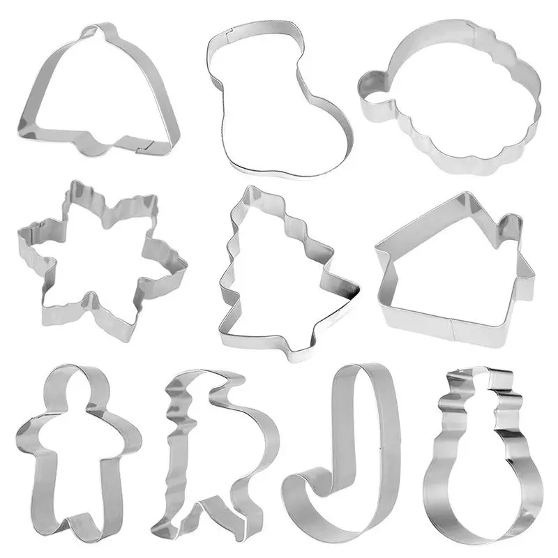 10Pcs Biscuit Fruit Cutting Die Bagged Christmas Stainless Steel Baking Household Baking Biscuit Set Xmas Creative Accessories
10Pcs Biscuit Fruit Cutting Die Bagged Christmas Stainless Steel Baking Household Baking Biscuit Set Xmas Creative Accessories
