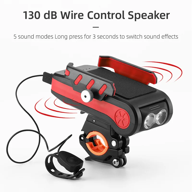 4 IN 1 Led Bicycle Light Front USB Rechargeable Horn Phone Holder Bicycle 4000MAh Bike Lamp Flashlight For Bike Light Lantern
4 IN 1 Led Bicycle Light Front USB Rechargeable Horn Phone Holder Bicycle 4000MAh Bike Lamp Flashlight For Bike Light Lantern