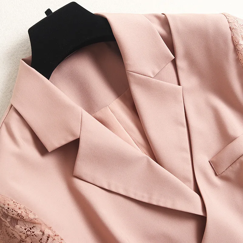 2021 Summer Fashion Runway Designers Short Sleeve Notched Lace Patchwork Blazer Dress Office Lady Robe Festa
2021 Summer Fashion Runway Designers Short Sleeve Notched Lace Patchwork Blazer Dress Office Lady Robe Festa