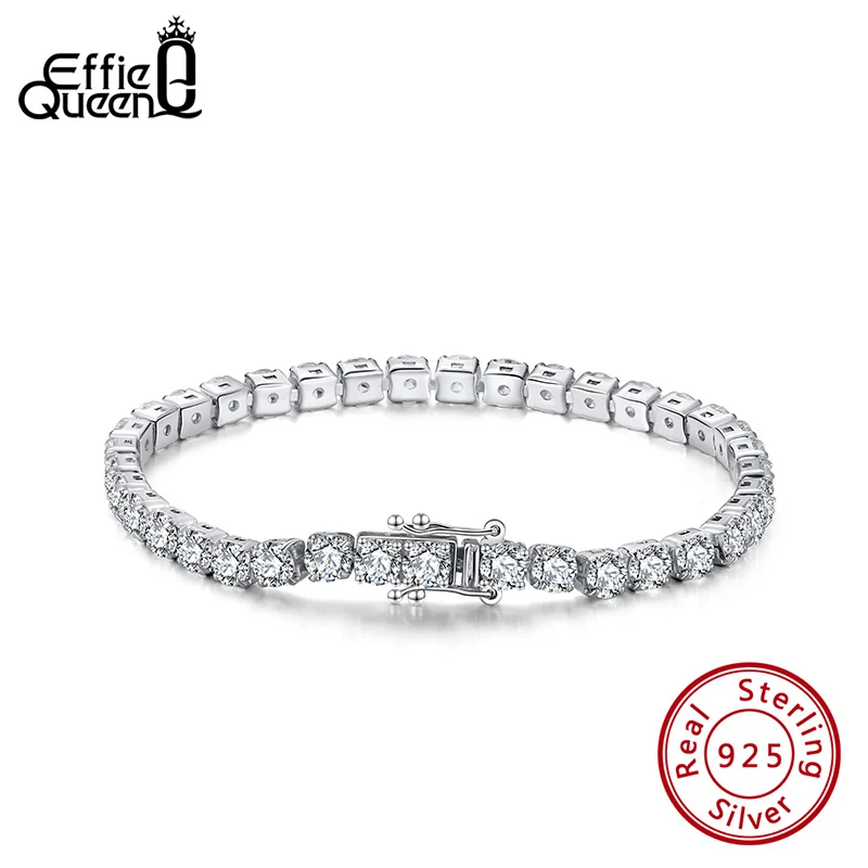 Effie Queen 925 Sterling Silver Tennis Bracelet 4mm Zirconia Chain Bracelets for Women Men Wrist Jewelry Anniversary Gift BB95
Effie Queen 925 Sterling Silver Tennis Bracelet 4mm Zirconia Chain Bracelets for Women Men Wrist Jewelry Anniversary Gift BB95