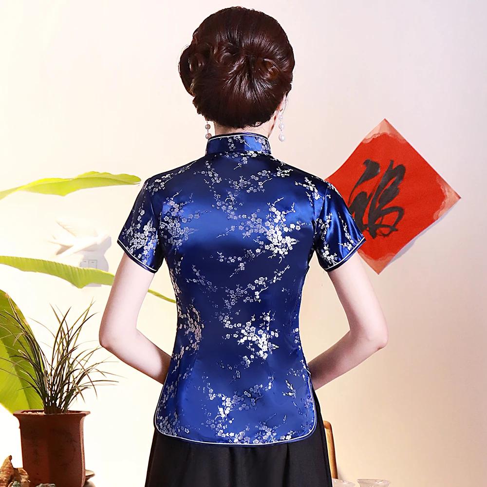 Vintage Mandarin Collar Chinese T-shirt Chinese Style Women Qipao Tops Elegant Navy Blue Flower Cheongsam Classic PLUS 3XL 4XL
Vintage Mandarin Collar Chinese T-shirt Chinese Style Women Qipao Tops Elegant Navy Blue Flower Cheongsam Classic PLUS 3XL 4XL