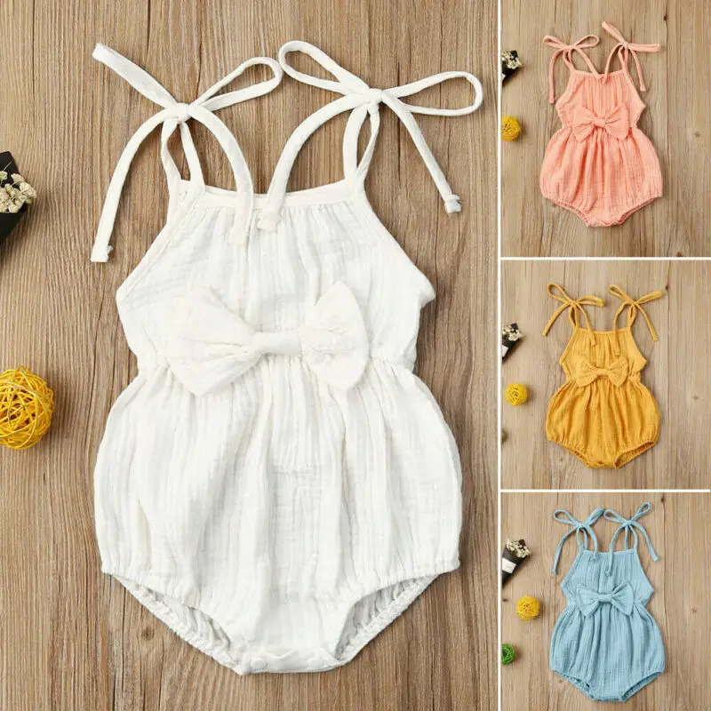 Emmababy Newborn Baby Girl Clothes Solid Color Cotton Sling Bowknot Romper Jumpsuit One-Piece Summer Sunsuit 0-24M
Emmababy Newborn Baby Girl Clothes Solid Color Cotton Sling Bowknot Romper Jumpsuit One-Piece Summer Sunsuit 0-24M