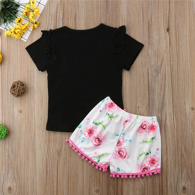 New 2PCS Toddler Kids Baby Girl Floral Clothes Cartoon Print T-shirt Tops +Flowers Pants Shorts Sunsuit Outfit Cotton Set
New 2PCS Toddler Kids Baby Girl Floral Clothes Cartoon Print T-shirt Tops +Flowers Pants Shorts Sunsuit Outfit Cotton Set