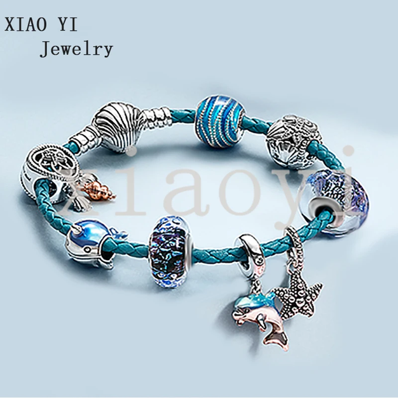 XIAOYI S925 2020 New Summer Blue World under the Sea Turtle Shell Starfish heart-shaped fashion surprise gift diy leather brace
XIAOYI S925 2020 New Summer Blue World under the Sea Turtle Shell Starfish heart-shaped fashion surprise gift diy leather brace