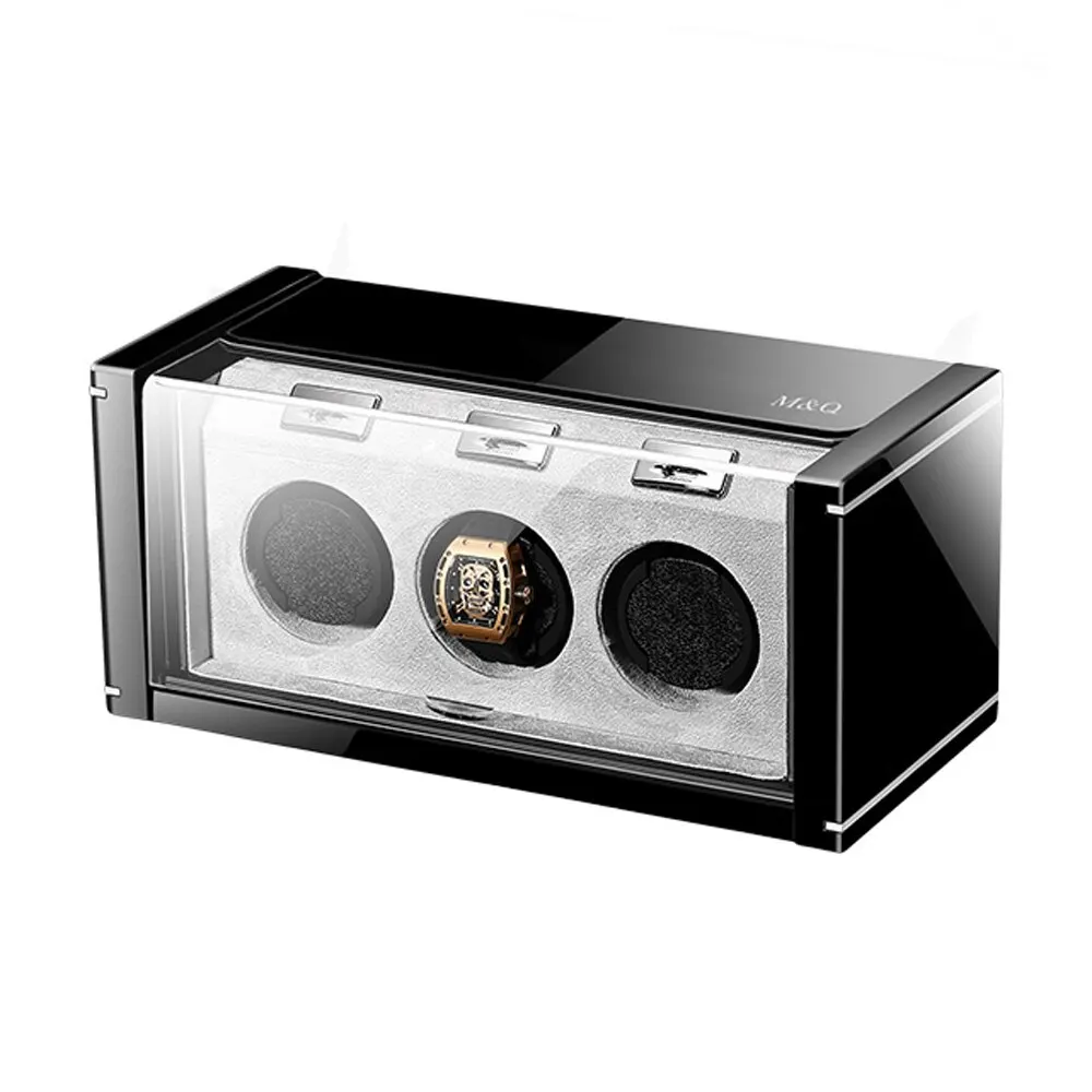 LUNDA US Plug PU leather Watch Winder Display Box Adapter Case Storage Automatic Rotation Organizer
