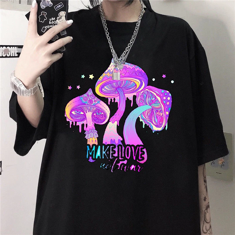 Harajuku Colorful Mushroom Print T-shirt Street casual Streetwear 2021 Harajuku Casual Pullover T-shirt Female Mens Fashion Tops
Harajuku Colorful Mushroom Print T-shirt Street casual Streetwear 2021 Harajuku Casual Pullover T-shirt Female Mens Fashion Tops