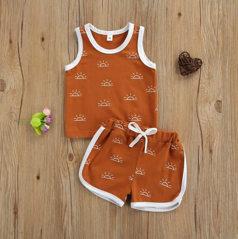 2Pcs Toddler Baby Boys Summer Outfits Cute Sun Print Sleeveless Vest Tops Short Pants Set Baby Boys Casual Sets
2Pcs Toddler Baby Boys Summer Outfits Cute Sun Print Sleeveless Vest Tops Short Pants Set Baby Boys Casual Sets