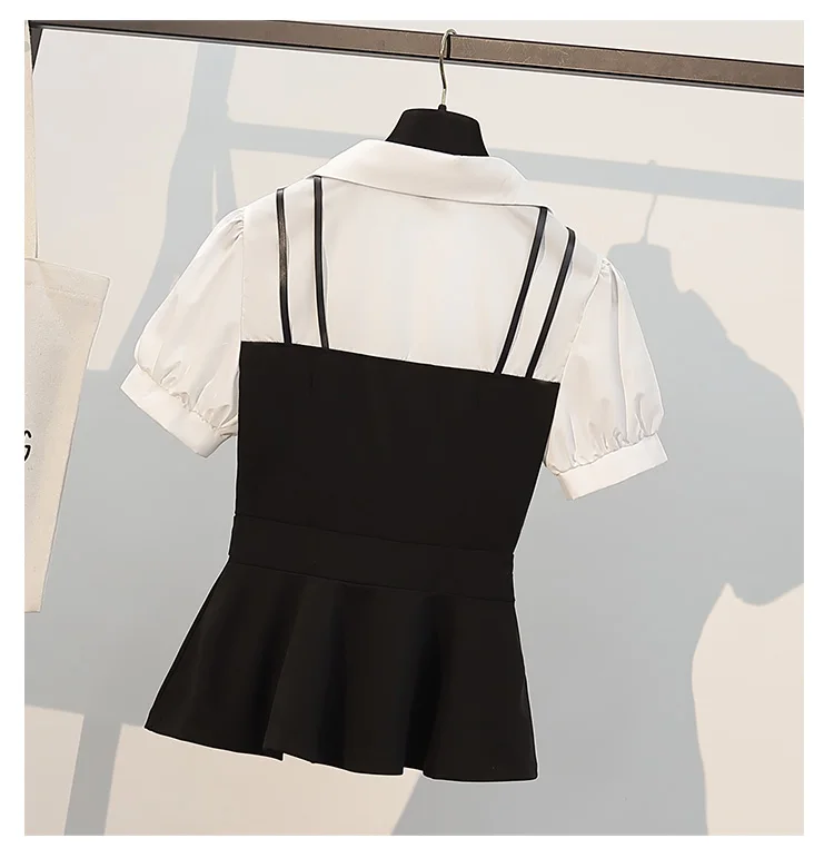 Large size Women's Sets 2021 Summer New Elegant Ladies Patchwork Lapel Short Sleeve Slim Shirt and Shorts Two piece set Female
Large size Women's Sets 2021 Summer New Elegant Ladies Patchwork Lapel Short Sleeve Slim Shirt and Shorts Two piece set Female