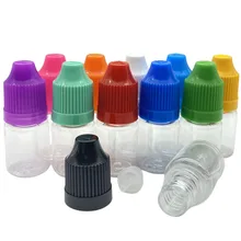 100pcs PET 5ml Plastic Dropper Empty E Liquid Bottle With Childproof Lid And Long Tip Eye Needle Vial