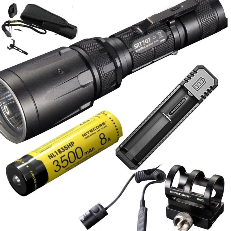 Фонарь NITECORE SRT7GT светодиодный 1000 лм дальность луча 450 м тактический фонарь + RSW1 GM02 |