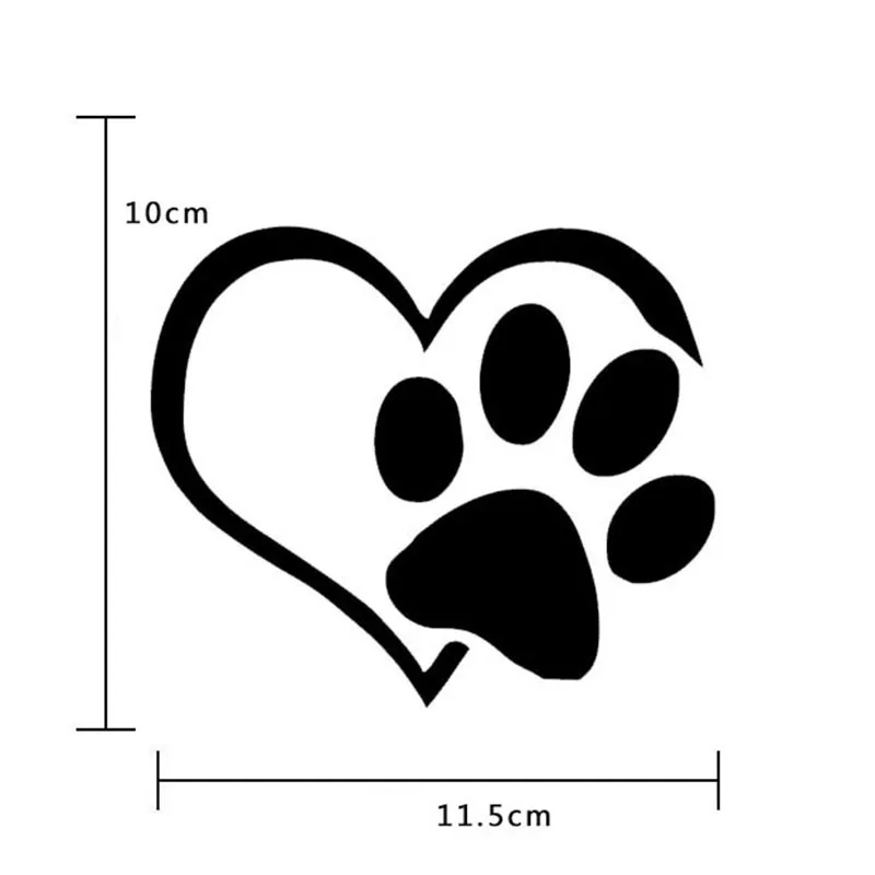 Car Stickers Lovely Heart With Cute Dog Paw Cool Design 3D Animal Foot Prints Footprint Decal For Auto Motorcycle | Автомобили и