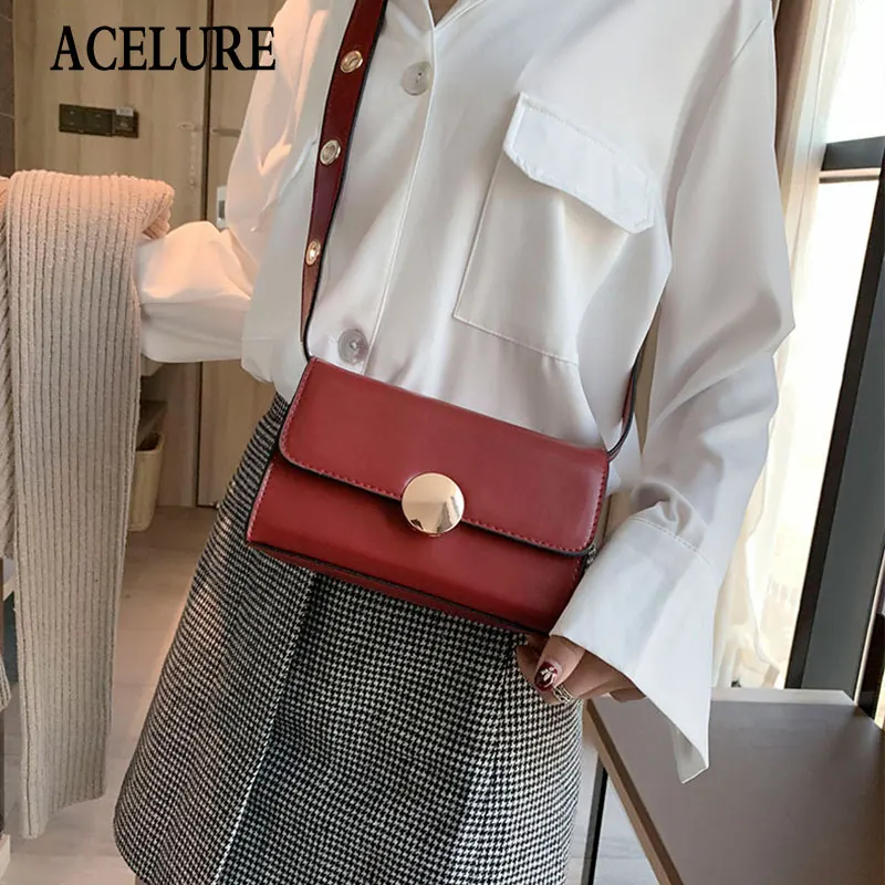 ACELURE Vintage Fashion Small Wide Strap Shoulder Crossbody Bags for Women Solid Color PU Leather Shopping Pures Handbags Flap
ACELURE Vintage Fashion Small Wide Strap Shoulder Crossbody Bags for Women Solid Color PU Leather Shopping Pures Handbags Flap