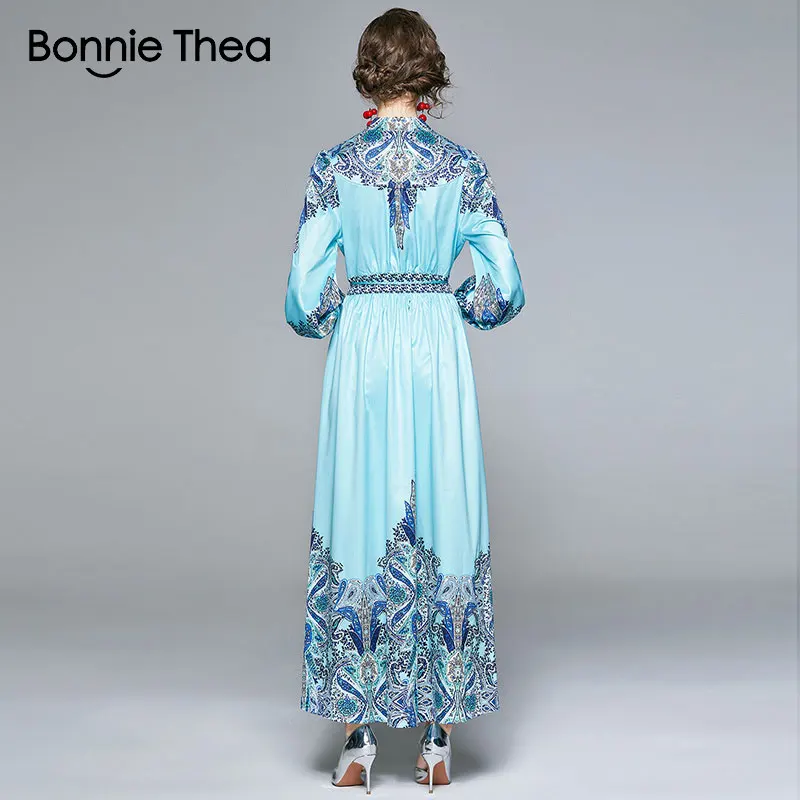 Bonnie Thea High-end vintage print v-neck puff sleeve with belt waist slimming dress long skirt
Bonnie Thea High-end vintage print v-neck puff sleeve with belt waist slimming dress long skirt