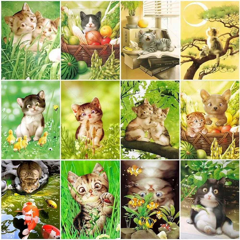 Sontonga Full Drill Diamond Painting Cat Picture of Rhinestone Diamond Embroidery Animal Diamond Mosaic Handicraft Home Decor
Sontonga Full Drill Diamond Painting Cat Picture of Rhinestone Diamond Embroidery Animal Diamond Mosaic Handicraft Home Decor