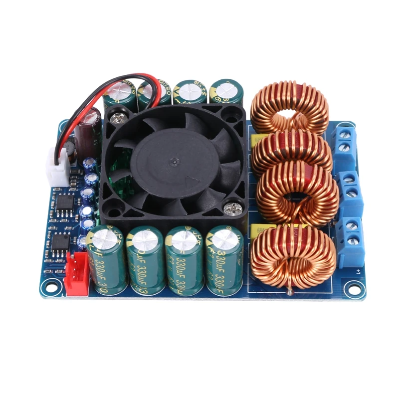 TAS5630 Digital Power Amplifier Board 300Wx2 High-Power Stereo Class D HIFI Audio Power Amplifier Board with Cooling Fan
TAS5630 Digital Power Amplifier Board 300Wx2 High-Power Stereo Class D HIFI Audio Power Amplifier Board with Cooling Fan