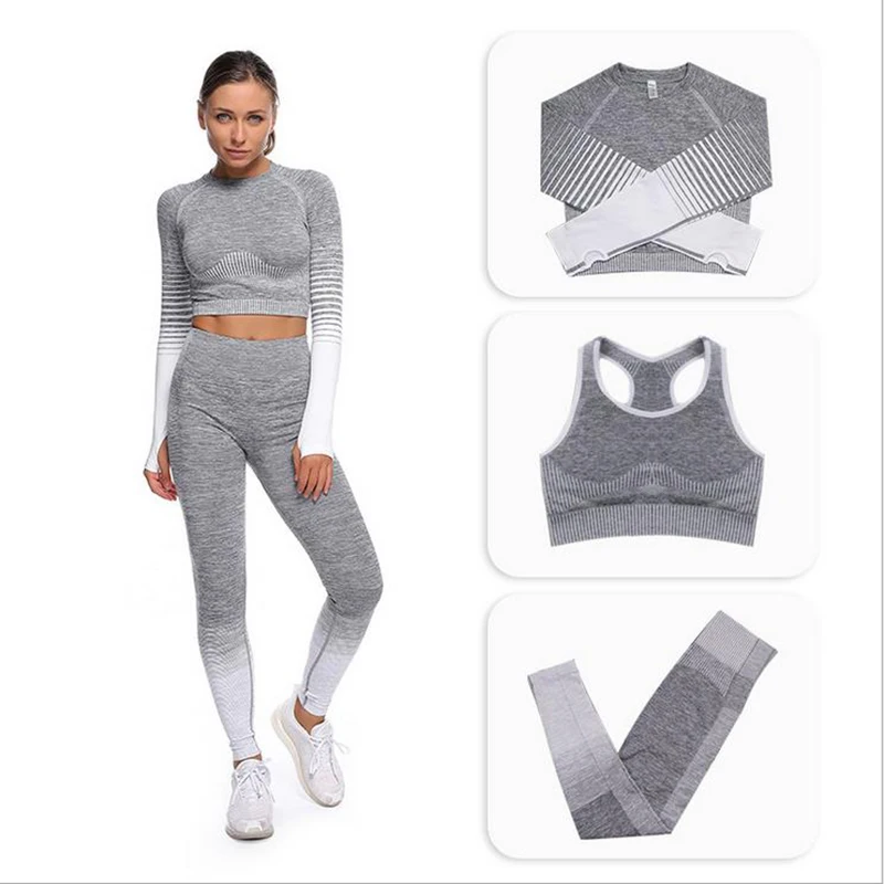 BRAVE 3PCS Seamless Women Yoga Set Long Sleeve Shirt Bra And High Waist Leggings Workout Sportswear Gym Clothing Fitness Suit
BRAVE 3PCS Seamless Women Yoga Set Long Sleeve Shirt Bra And High Waist Leggings Workout Sportswear Gym Clothing Fitness Suit