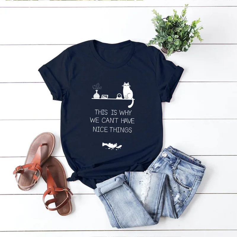 2021 Summer Lovely Cat Letter Print Women T Shirt 100% Cotton O Neck Short Sleeve T-Shirt Tops Casual Oversized T Shirts Tee
2021 Summer Lovely Cat Letter Print Women T Shirt 100% Cotton O Neck Short Sleeve T-Shirt Tops Casual Oversized T Shirts Tee